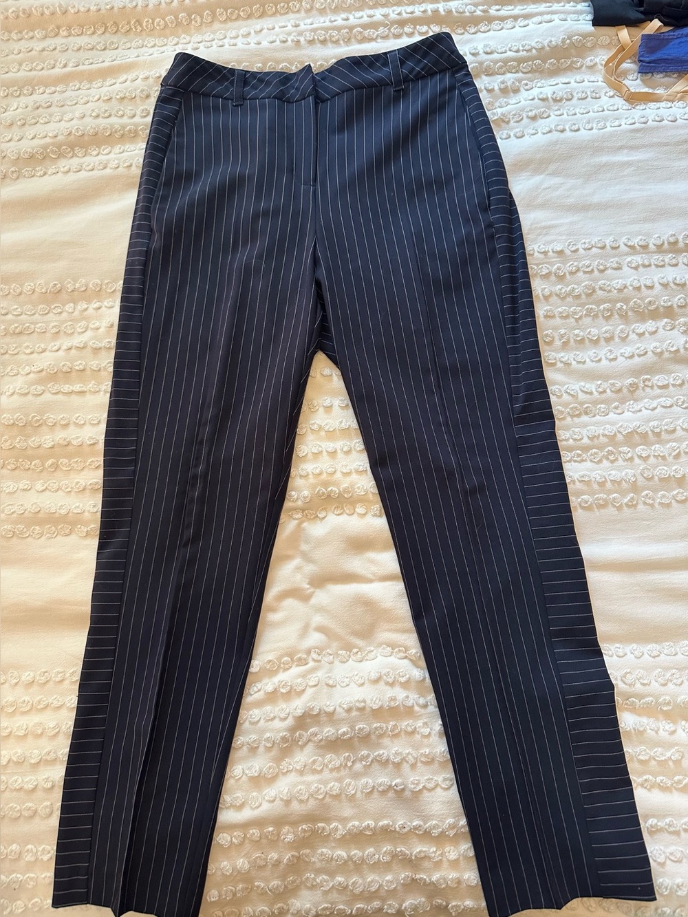 Women’s Topshop Navy Pinstripe Trousers